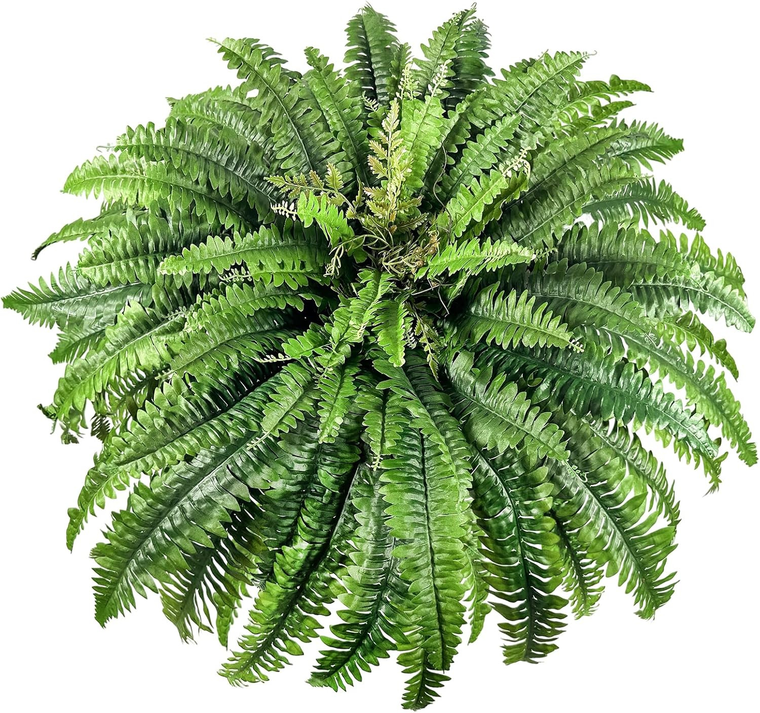 Artificial Ferns for Outdoors Large, 98 Fronds Fake Fern with Budlets, Realistic