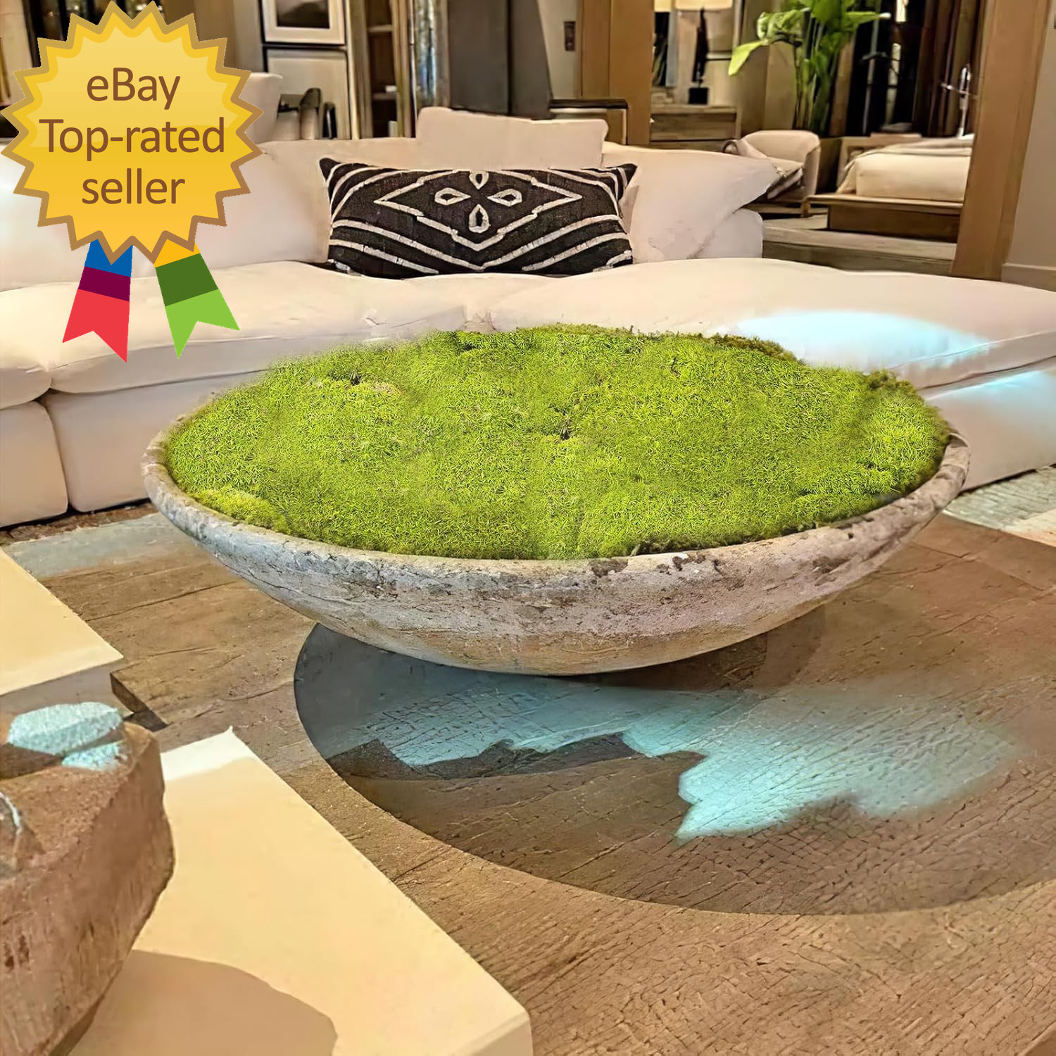 Preserved Pillow Moss Bulk Green Moss Balls for Bowls 2.5 Sq.Ft Natural
