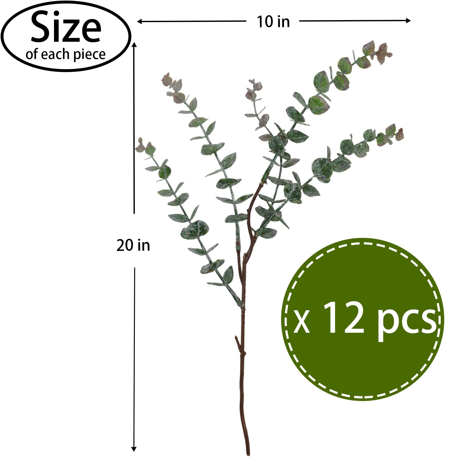 12 Pcs 20” Green Eucalyptus Stems, Artificial Fake Faux Eucalyptus Greenery,…