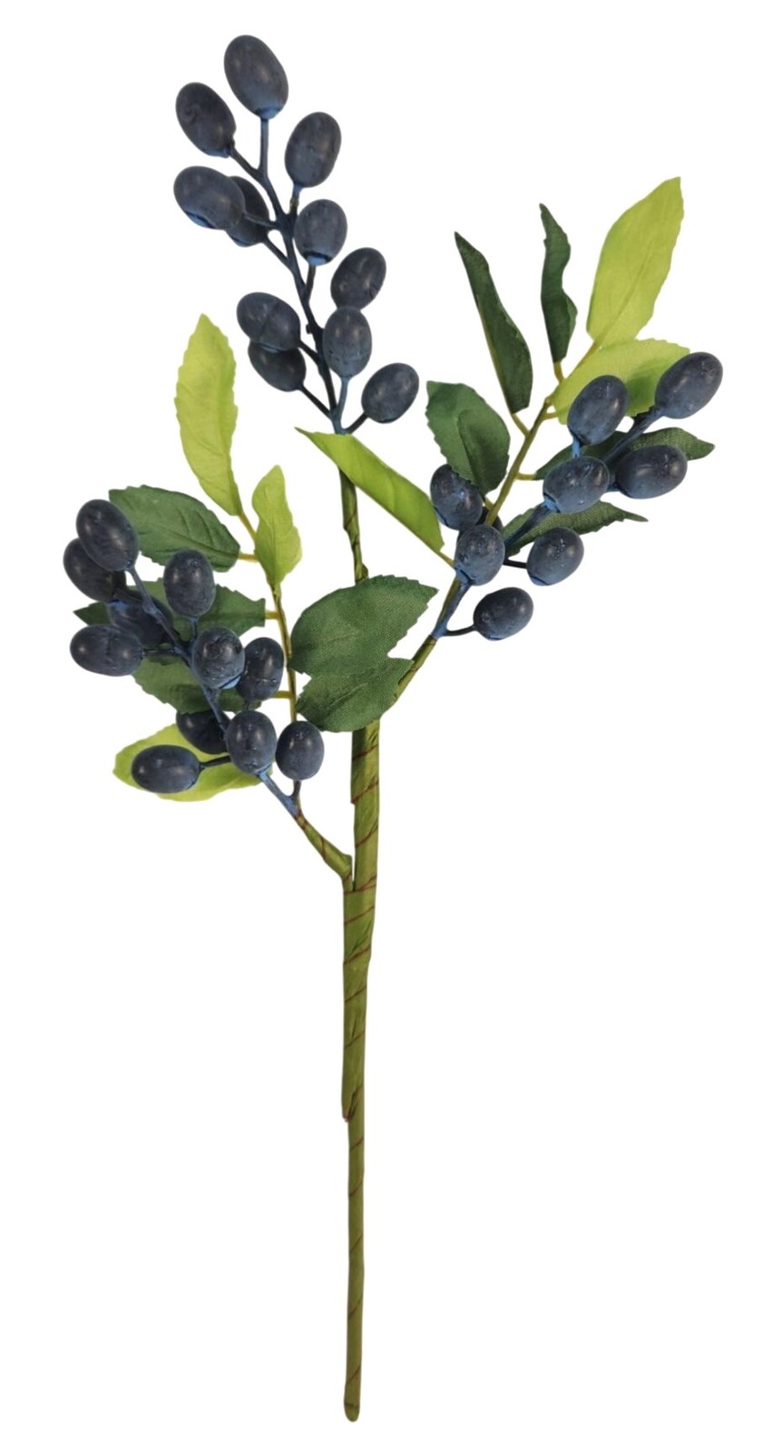 Blueberry Berry Stem 13.5 Inch Artificial Blue Berry Branch Farmhouse Lodge Cabi