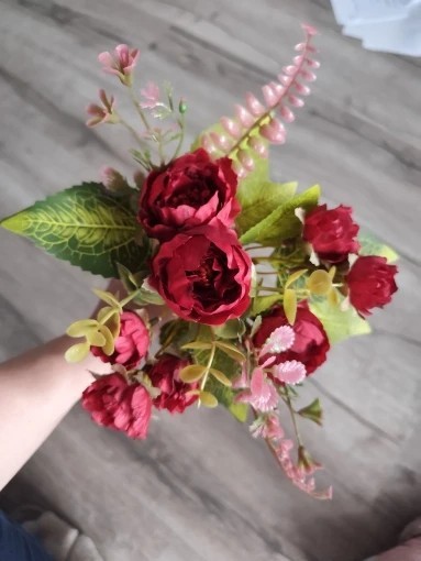 9 Heads Artificial Rose Silk Flowers Wedding Arch Home Living Room Decor