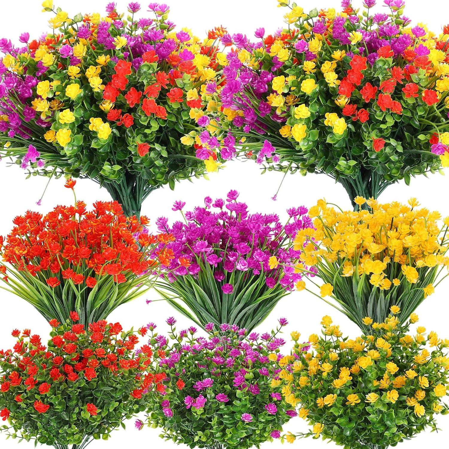 36 UV Resistant Artificial Flower Bundles for Vibrant Outdoor Decor