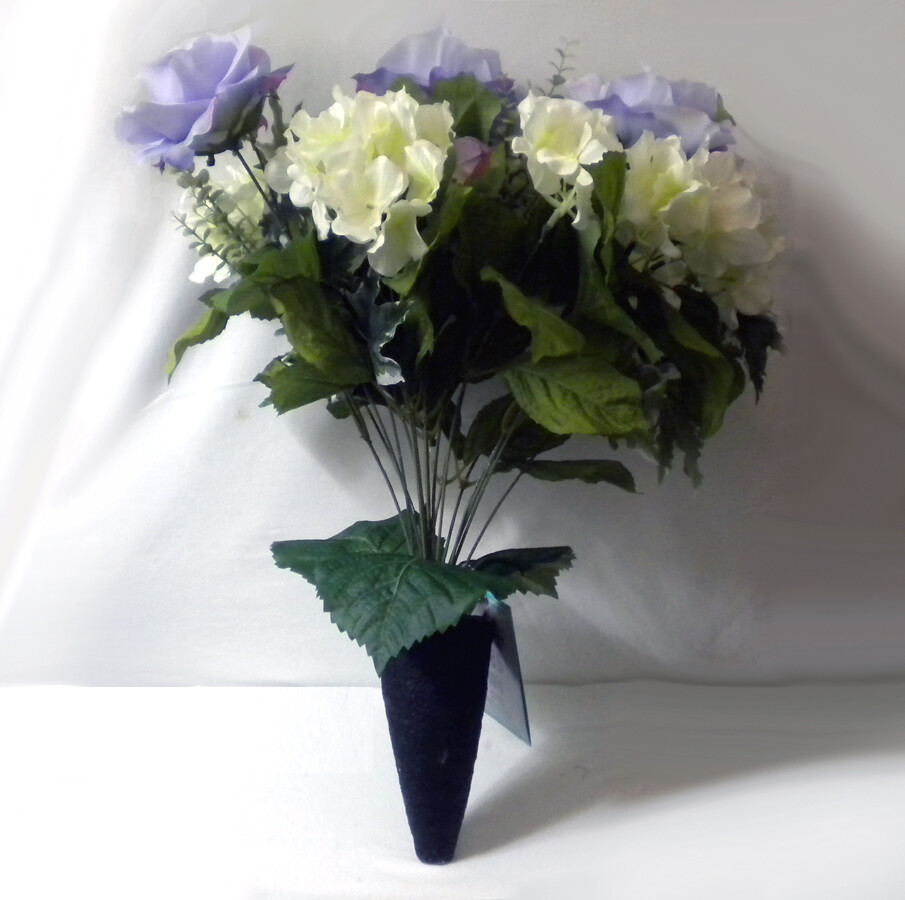 4 New Floral Bouquet Sets Pink White Purple Red Polyester Flowers & Leaves