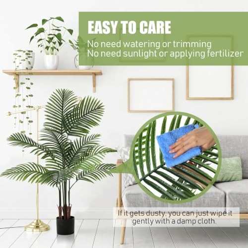 Artificial Palm Trees 4 Pack 3Ft 4Ft Faux Areca Palm Plants