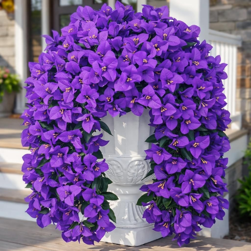 Artificial Flowers for Outdoors â€“ 2 Bundles of UV-Resistant Artificial Bou