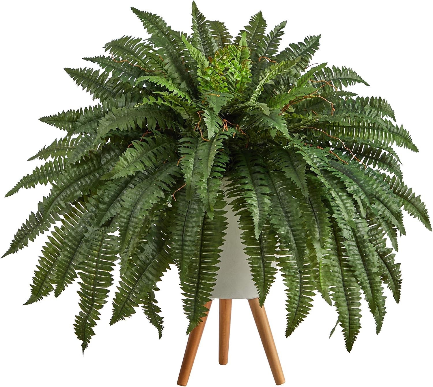 2.5ft. Boston Fern Artificial Plant in White Planter with Legs