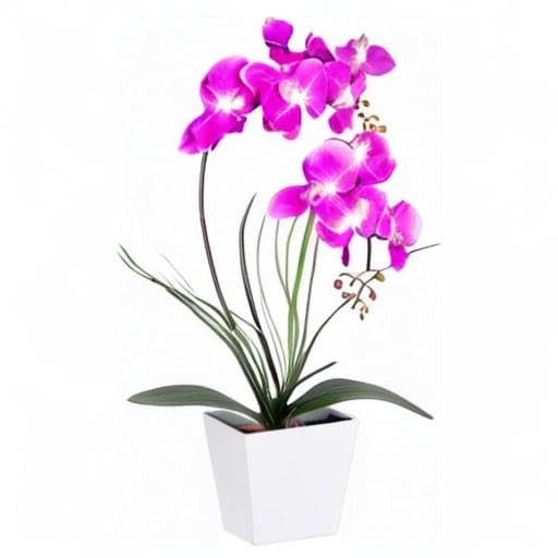 HOMESEASONS Pre-Lit Artificial Orchid Arrangement, LED Orchid Plant with 9