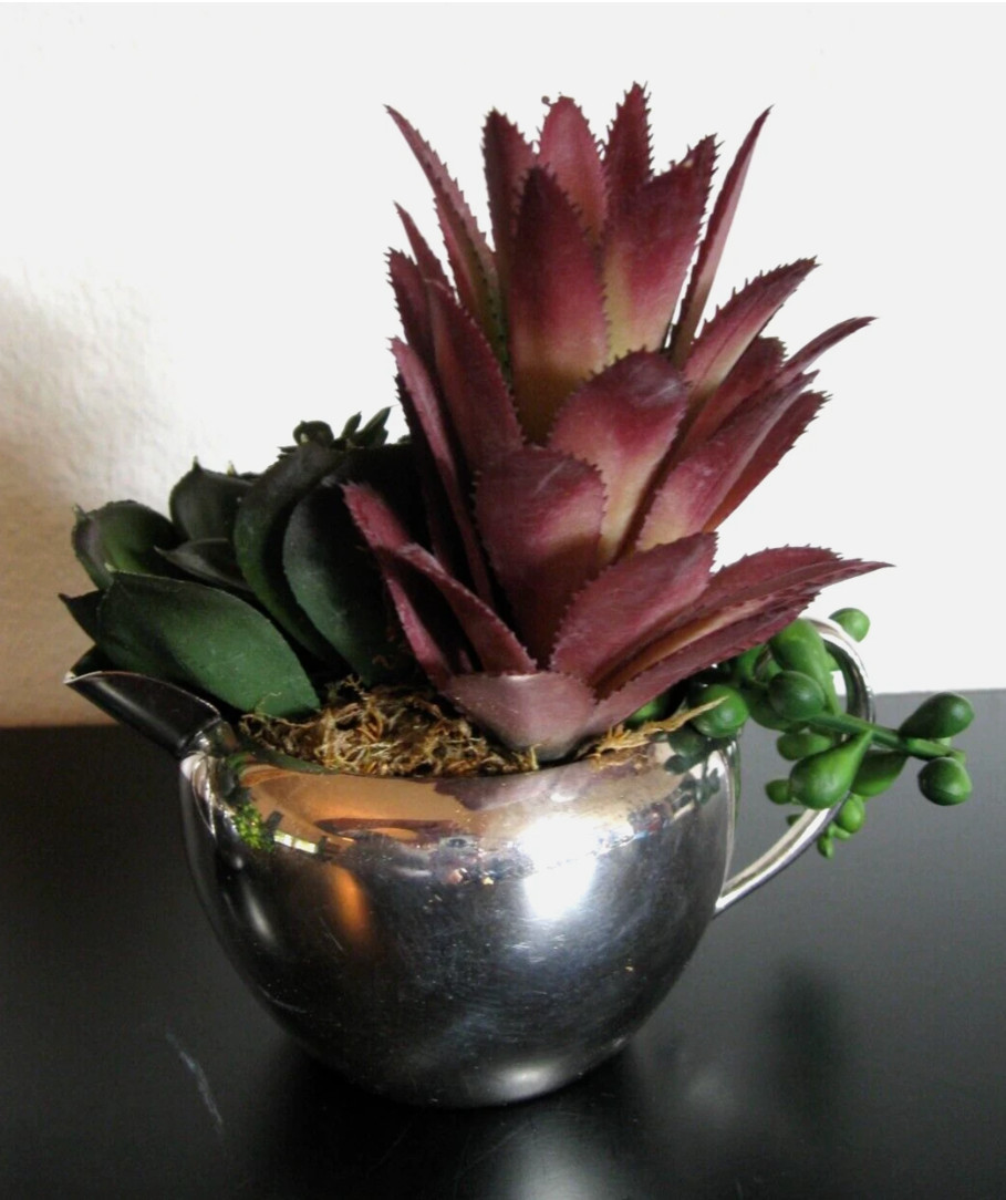 House Plant – Home Decor, Nice, Beautiful, Faux, Fake Sedum MCM Containers