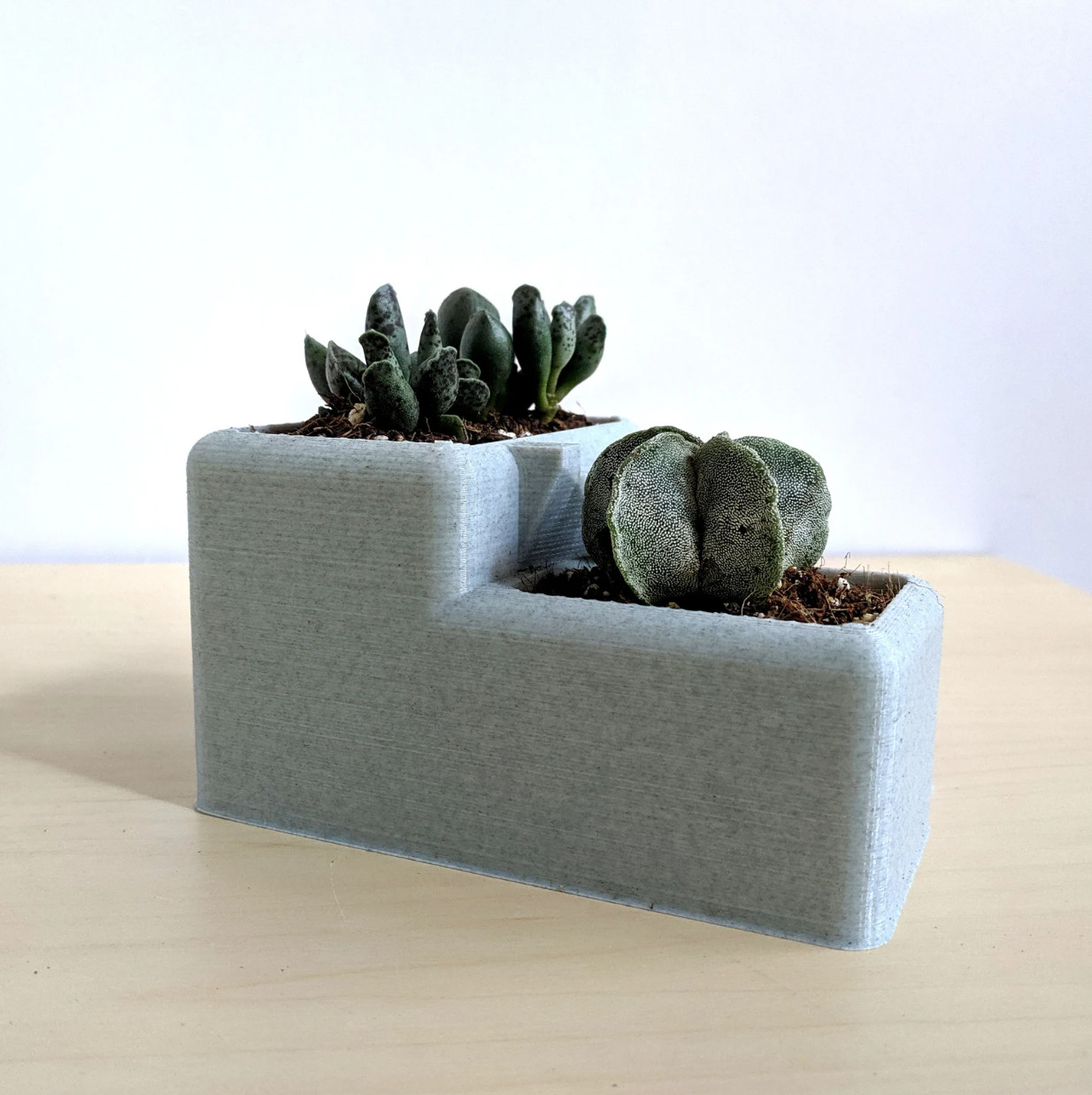 Mini Grey Villa Desk Planter With Drainage Holes | Decor