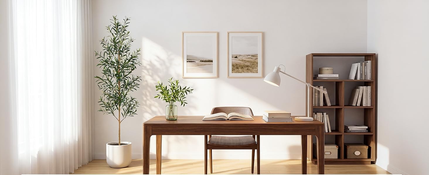 7FT Olive Trees Artificial Indoor, Tall Faux Olive Tree 7FT (84in) with Natural