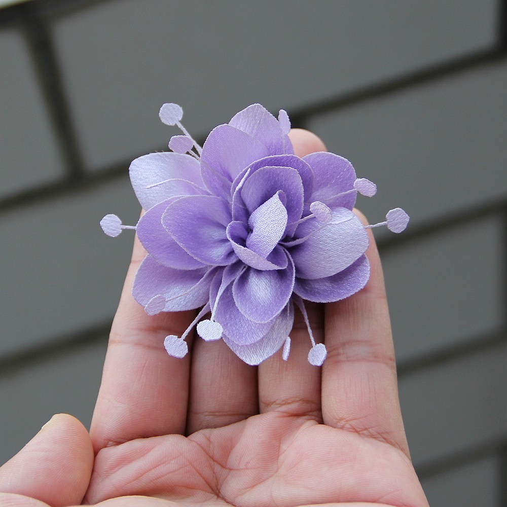 6cm Fabric 3D Chiffon Flower DIY Chiffon Artificial Flower Burnt Edge Handmade