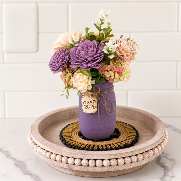 Sola Wood Floral Arrangement 16oz Mason Jar Personalised Custom Home Decor Gift