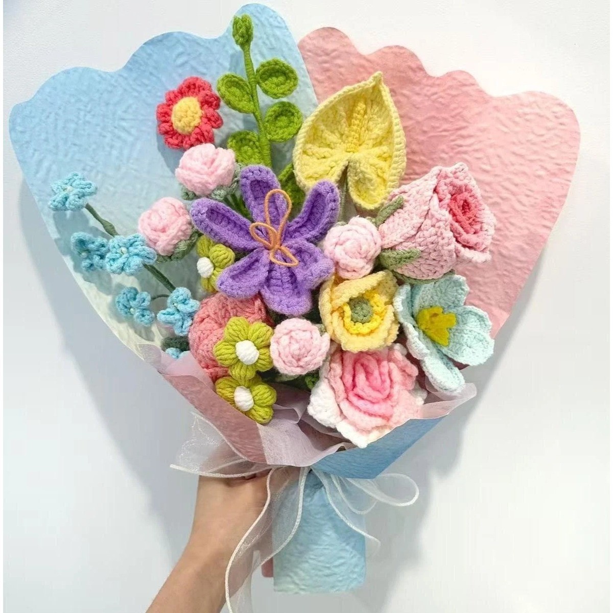 Colorful Mixed Crochet Bouquet Birthday Thank You Gift for Mom