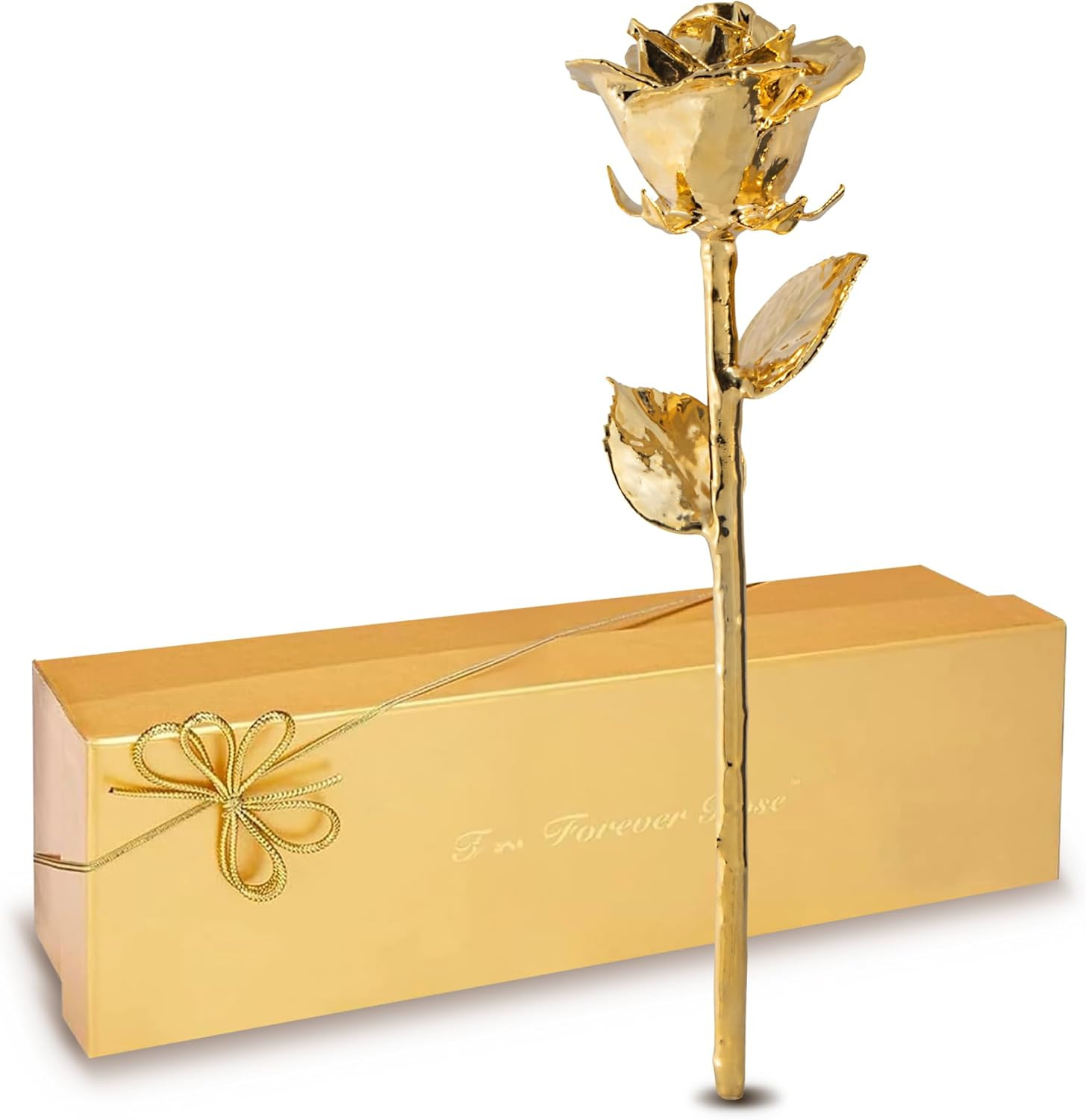 Forever Rose 24K Gold Dipped Real Rose – Handmade, Long-Lasting Preserved Flower