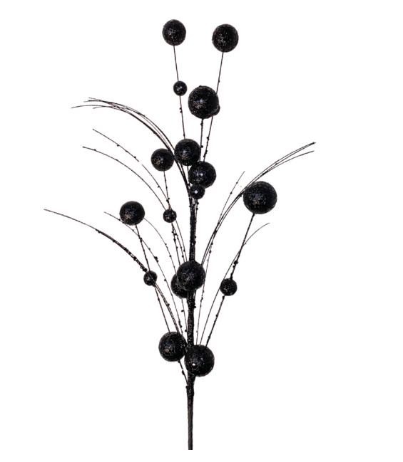 David Christopher Mixed Size Glittered Ball Spray Stem Pick Christmas Crafts