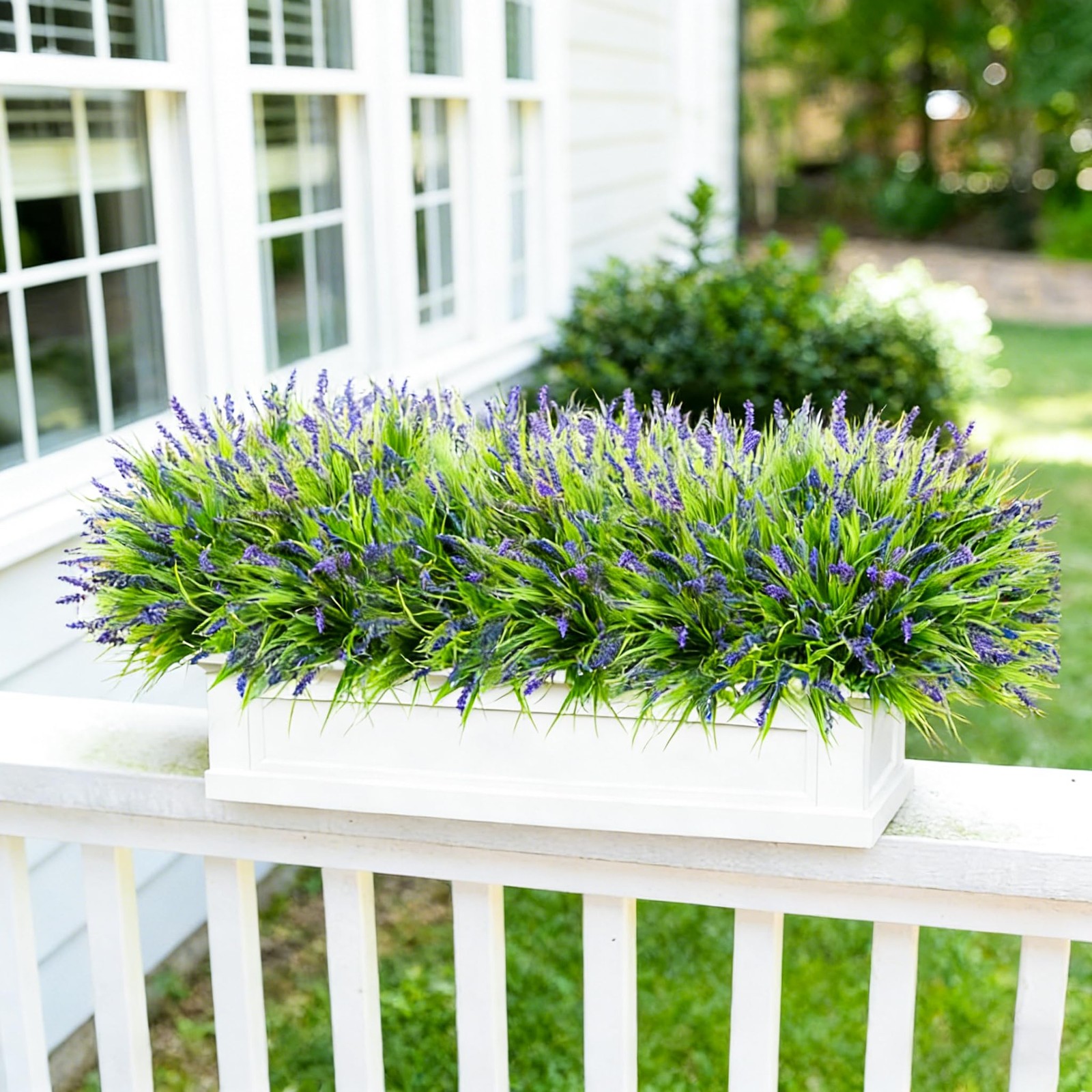 20PCS Artificial Plants Fake Flowers Monkey Grass for Outdoors,UV Resistant R…