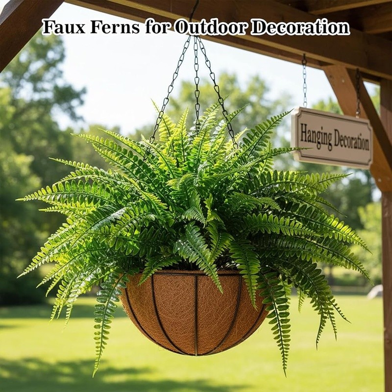 Adjustable Fake Boston Fern Realistic Plastic Plant Home Garden Decoration New