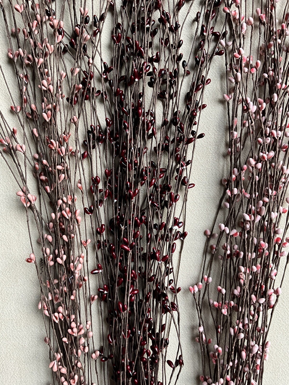 MAUVE PIP BERRY STEMS BURGANDY BERRY STEMS PINK STEMS ARTIFICIAL BERRY STEMS