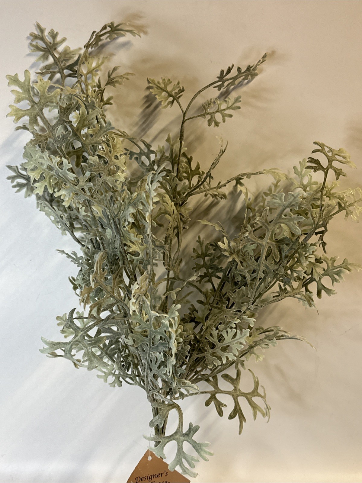 Lot of 6 20inch Fabric Artificial Dusty Miller Bush in Light Green