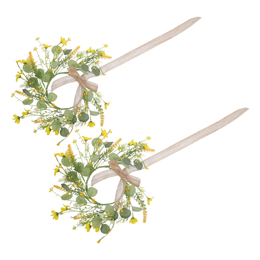 2Pcs Colorful Reusable Floral Wreaths for Spring Party Decorations
