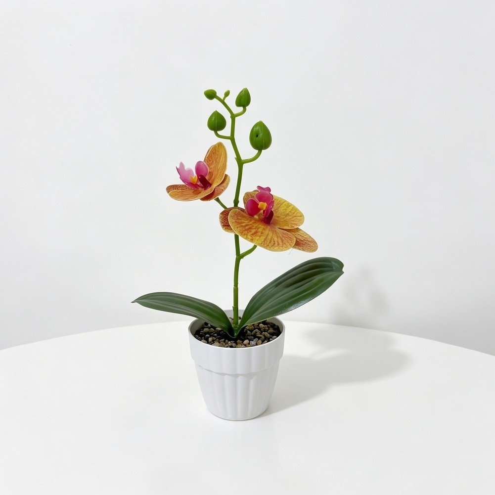 White Green Black Purple Orange 3D Printed Orchid Artificial Plant Pot