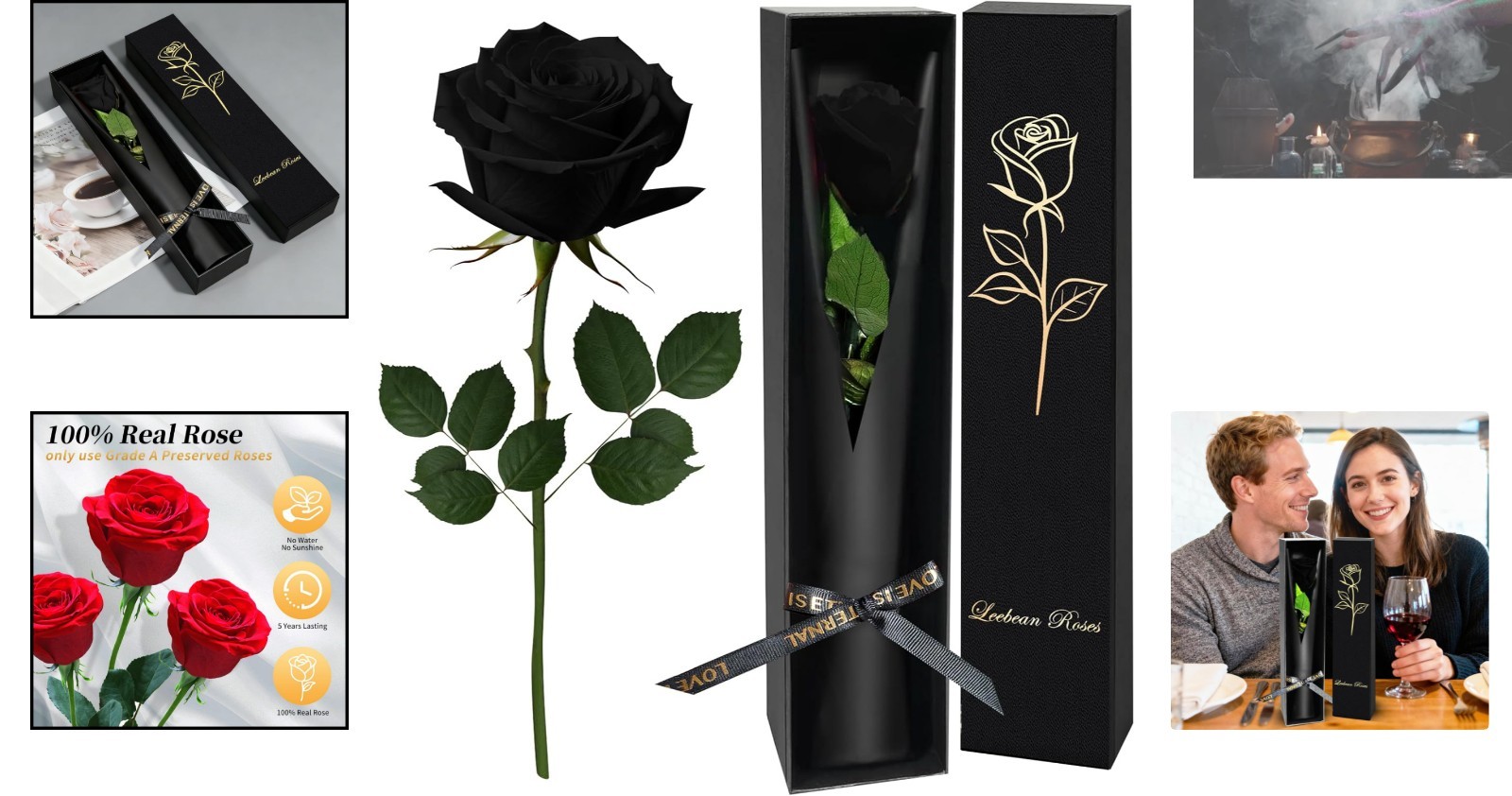 Single Black Preserved Rose in Gift Box – Perfect Anniversary & Valentine’s Gift