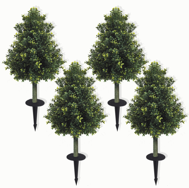 2Pack 55cm Tower Shaped Artificial Topiary Stake with 16cm Extension Rod