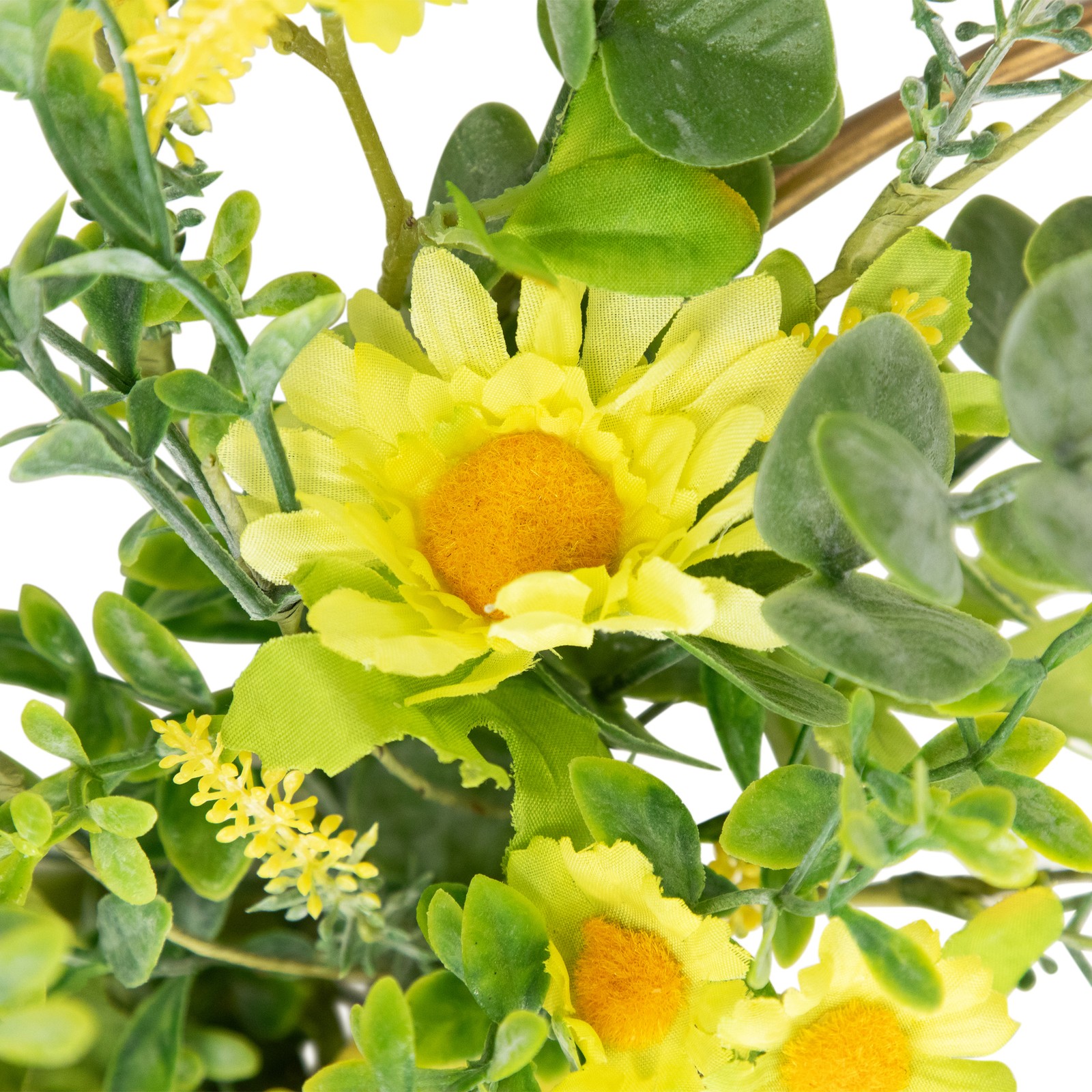 Northlight Lemon and Daisy Springtime Half Wreath – 22″ – Yellow