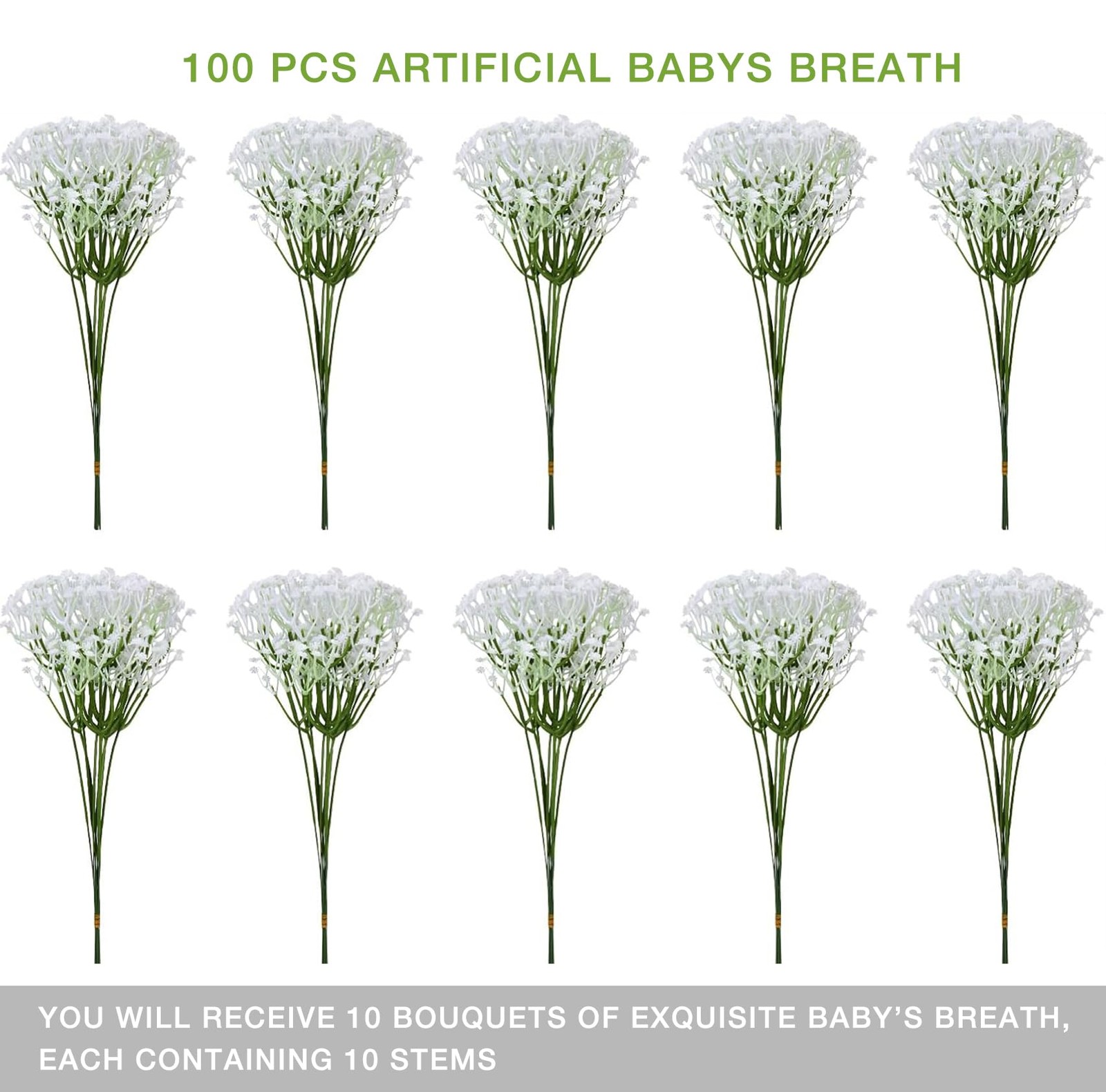 100 Pcs Babys Breath Artificial Flowers White Baby Breath Flowers Artificial …