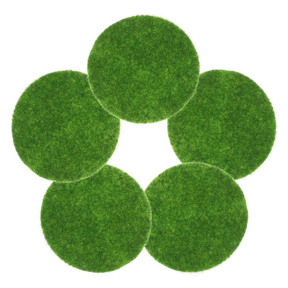 5 Pcs Artificial Mini Landscape Realistic Moss Rug Fake Grass Patio