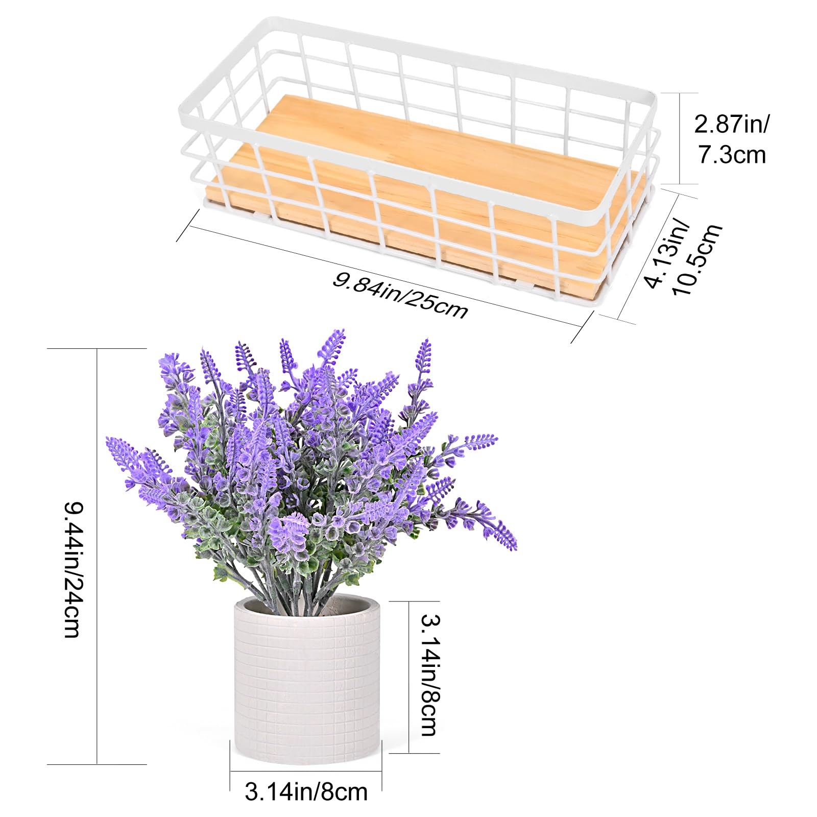 Small Fake Plants, 3 Pack Mini Artificial Plants Fake Lavender Plant in Pot, …