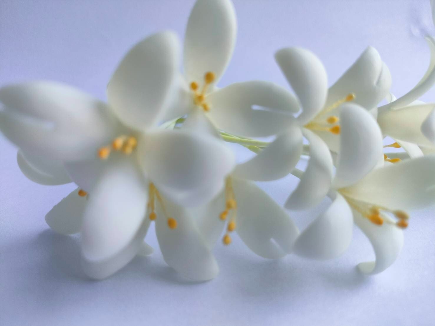 10 Pcs. Indian Cork Flowers Clay Artificial Thai Handmade Decorate Arrangement