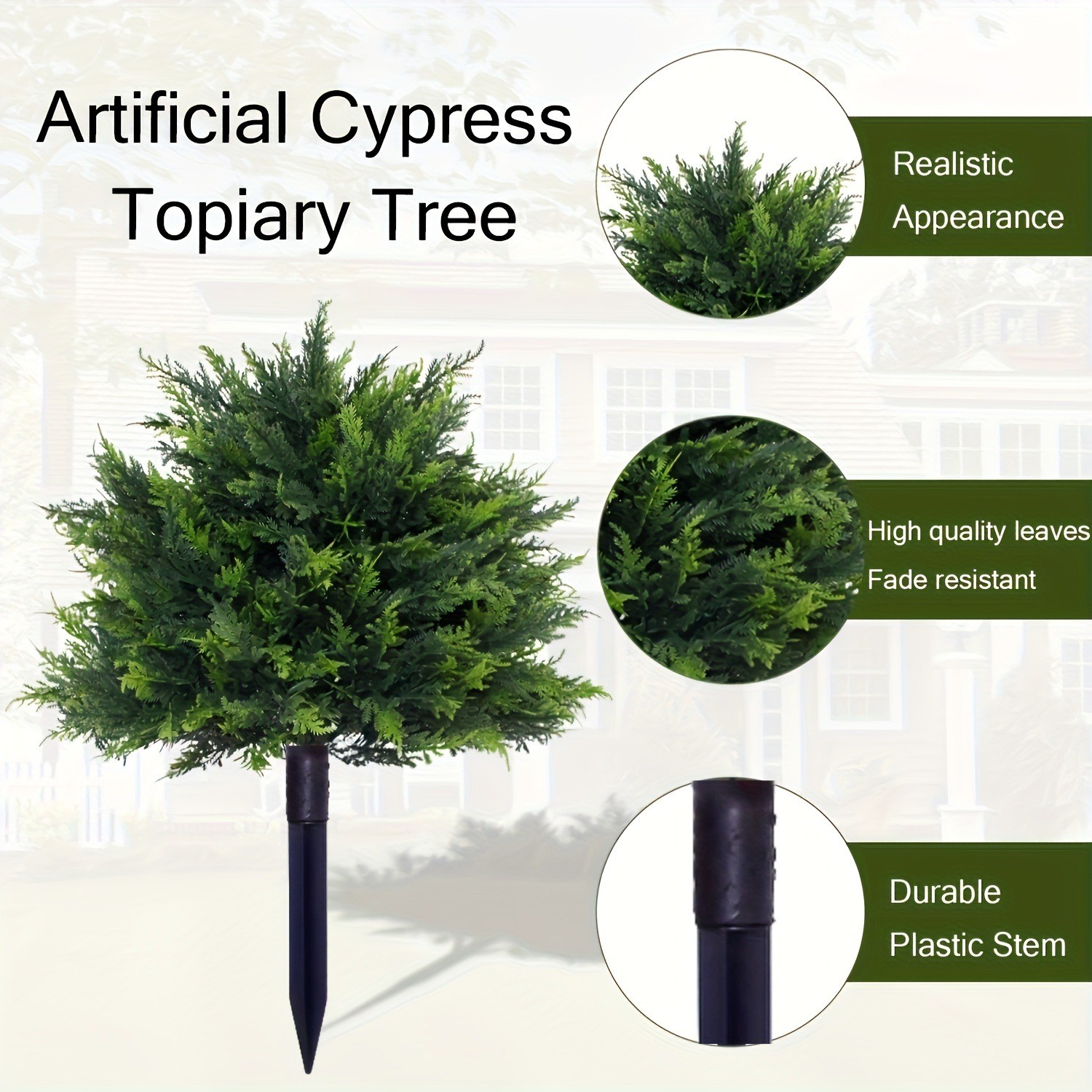 2Pcs 23.6″ Faux Cypress Topiary Tree Artificial for Indoor Outdoor Garden Decor