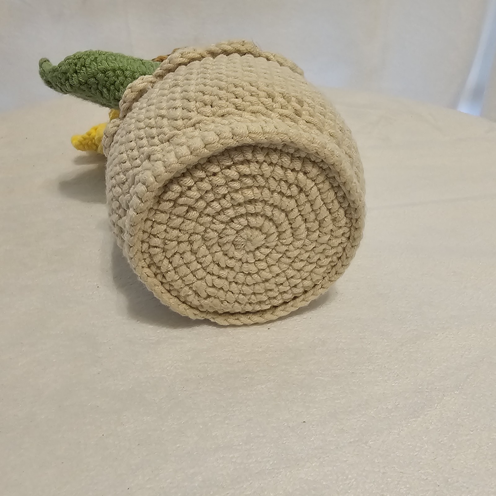 Crocheted Sunflower In Flower Pot Handmade 9x5x4 Inches