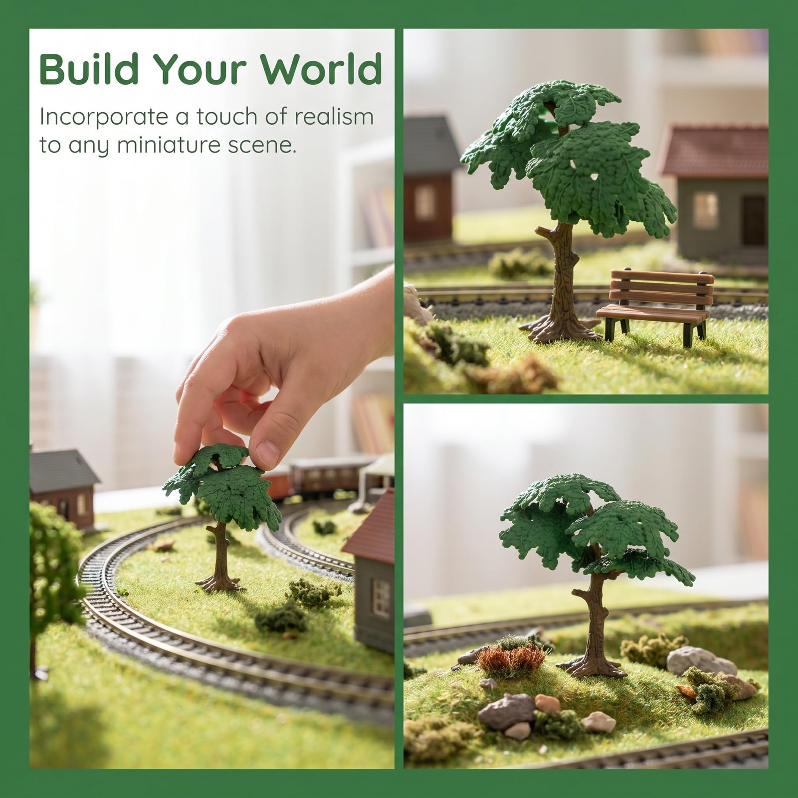 3Pcs Fake Trees Model Cypress Miniature Artificial Tree Train Miniature Scene…