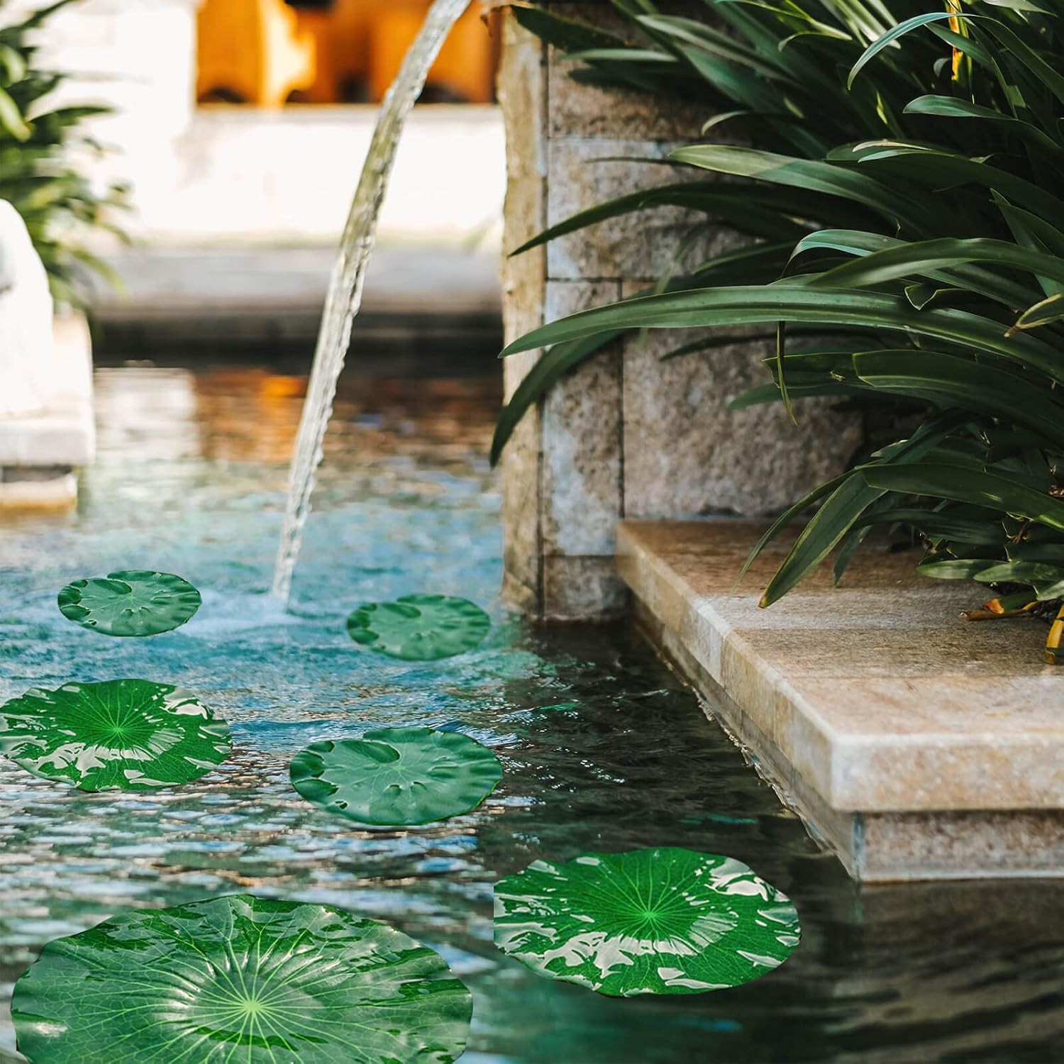 12Pcs Lily Pads for Ponds, Artificial Floating Foam Lotus Leaves, Lily Pads