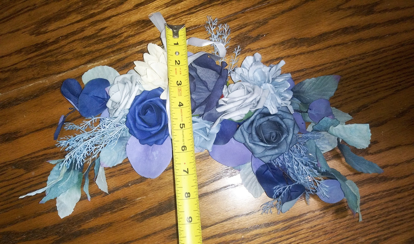 Two Artificial Floral Swags 22″ & 16″ Blue Multi Colors