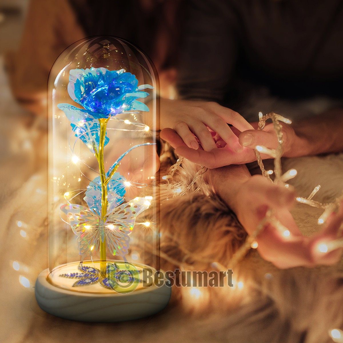 Eternal Rose LED Light in Glass Flower Gift for Her Valentine’s Christmas Gift