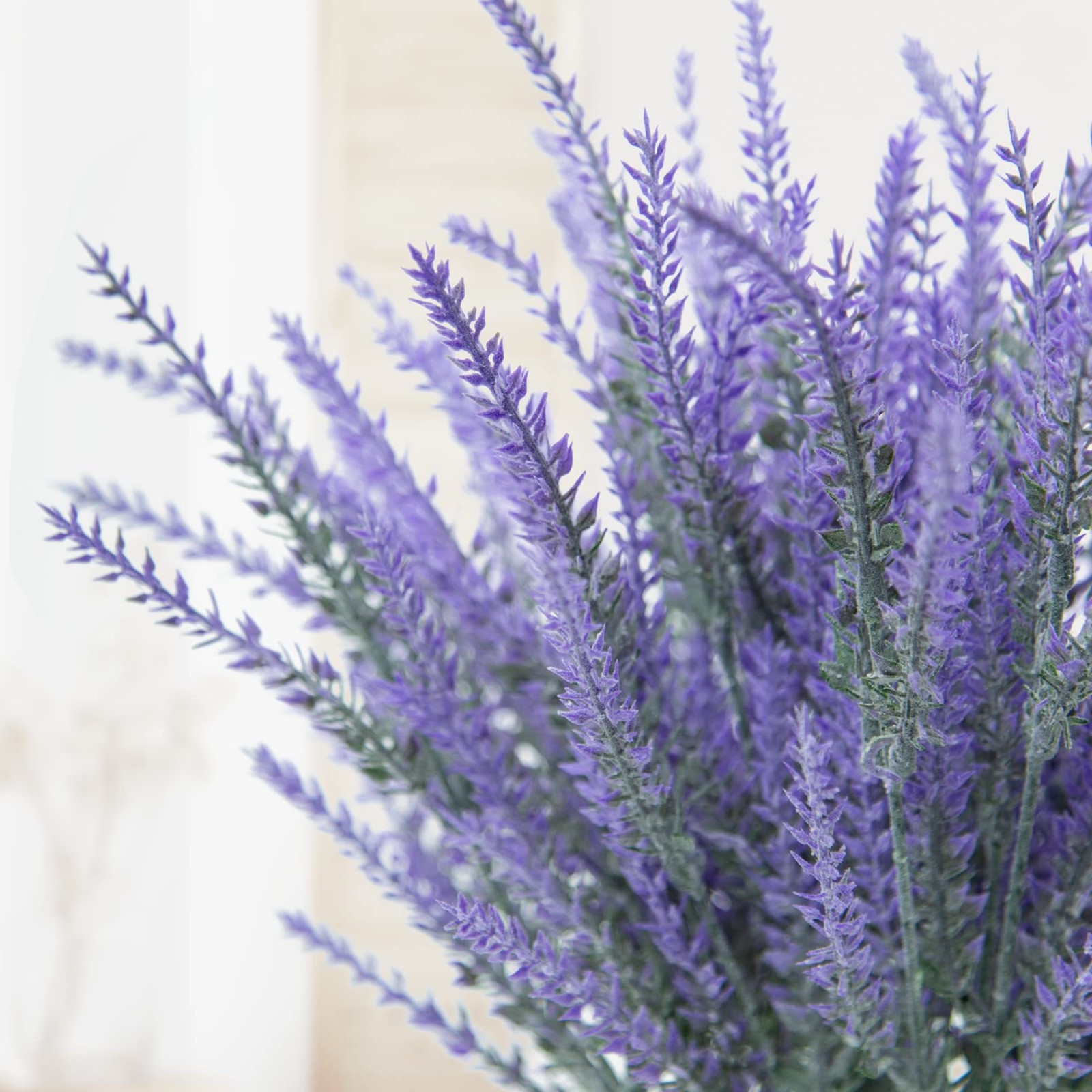 24 Bundles Artificial Lavender Fake Flowers Faux Plastic Plants for Home Wedd…