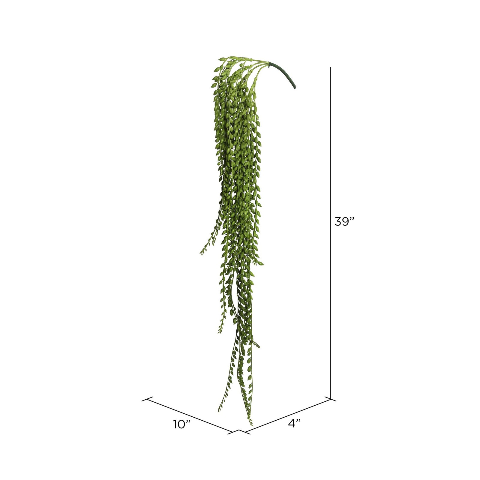 Pemberly Row 39″ Contemporary Plastic Artificial Senecio Bush in Green