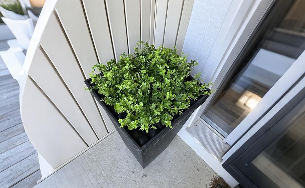 8 Bundles UV Resistant & Non-Fading Artificial Boxwood Shrubs – Fake Greenery