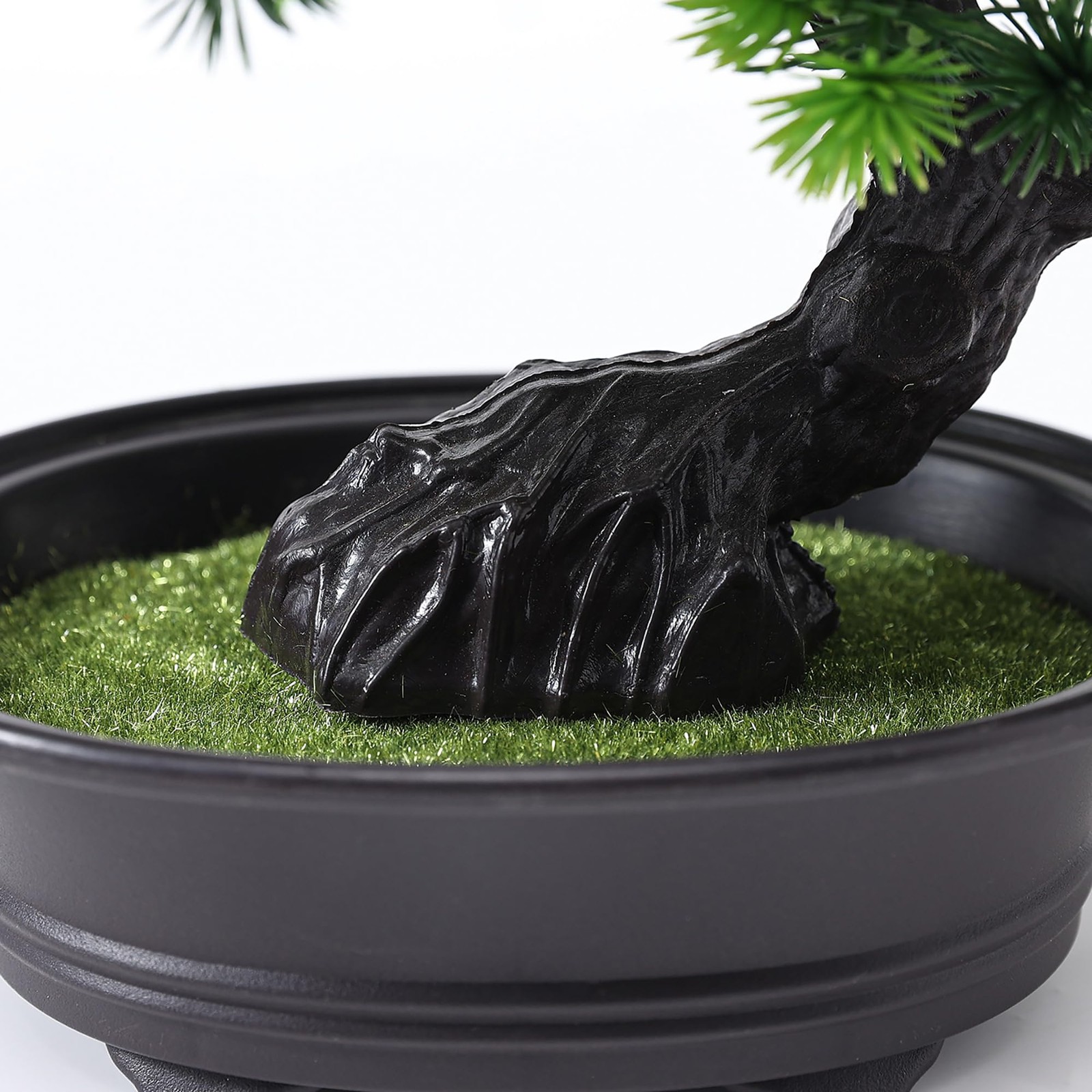 Small Fake Plants Desk Decor Artificial Bonsai with Pot, 9.5″ Tall, Green