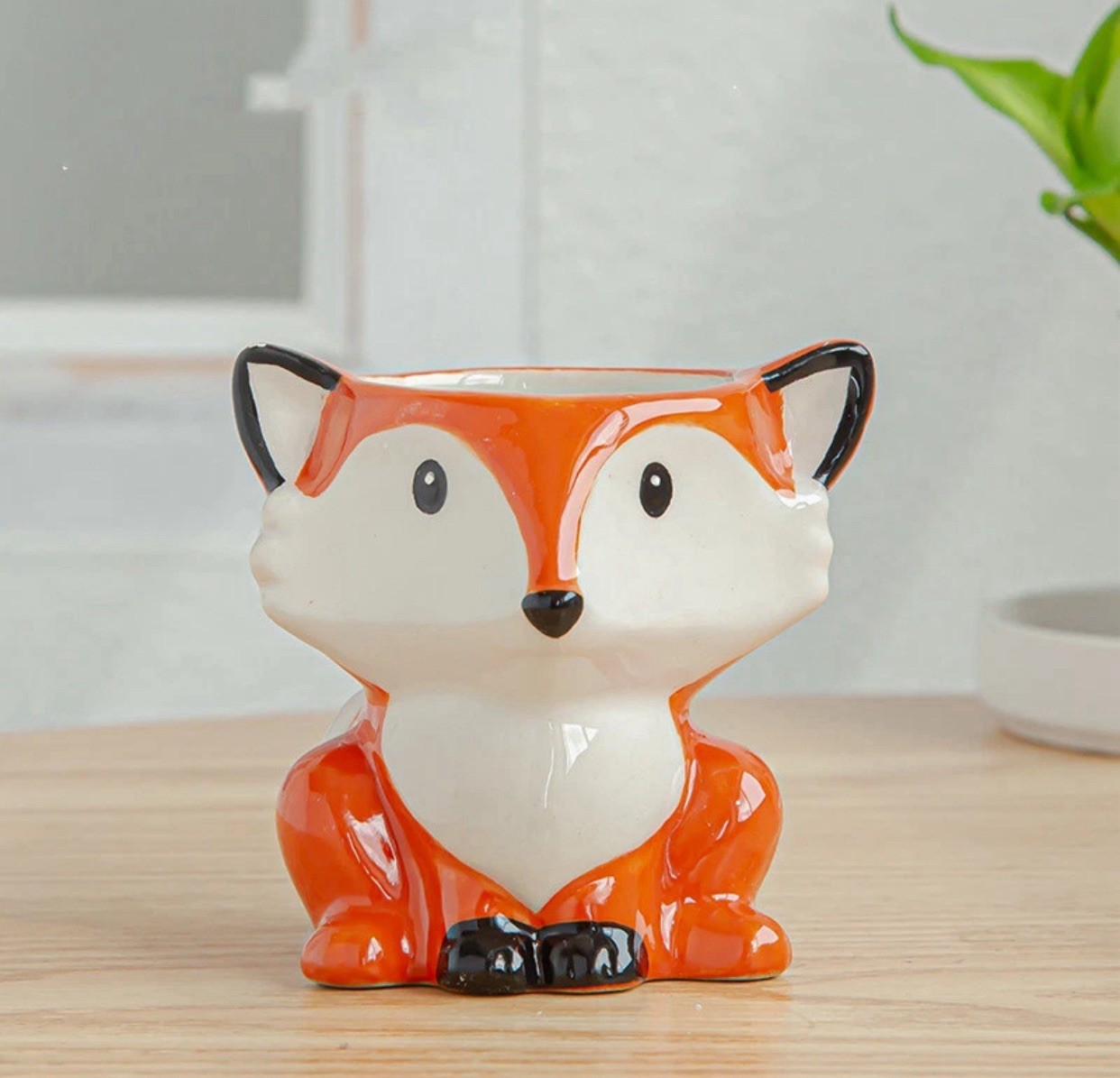 Fox Cute Baby Animal Ceramic Succulent Flower Air plant Holder Pot- New