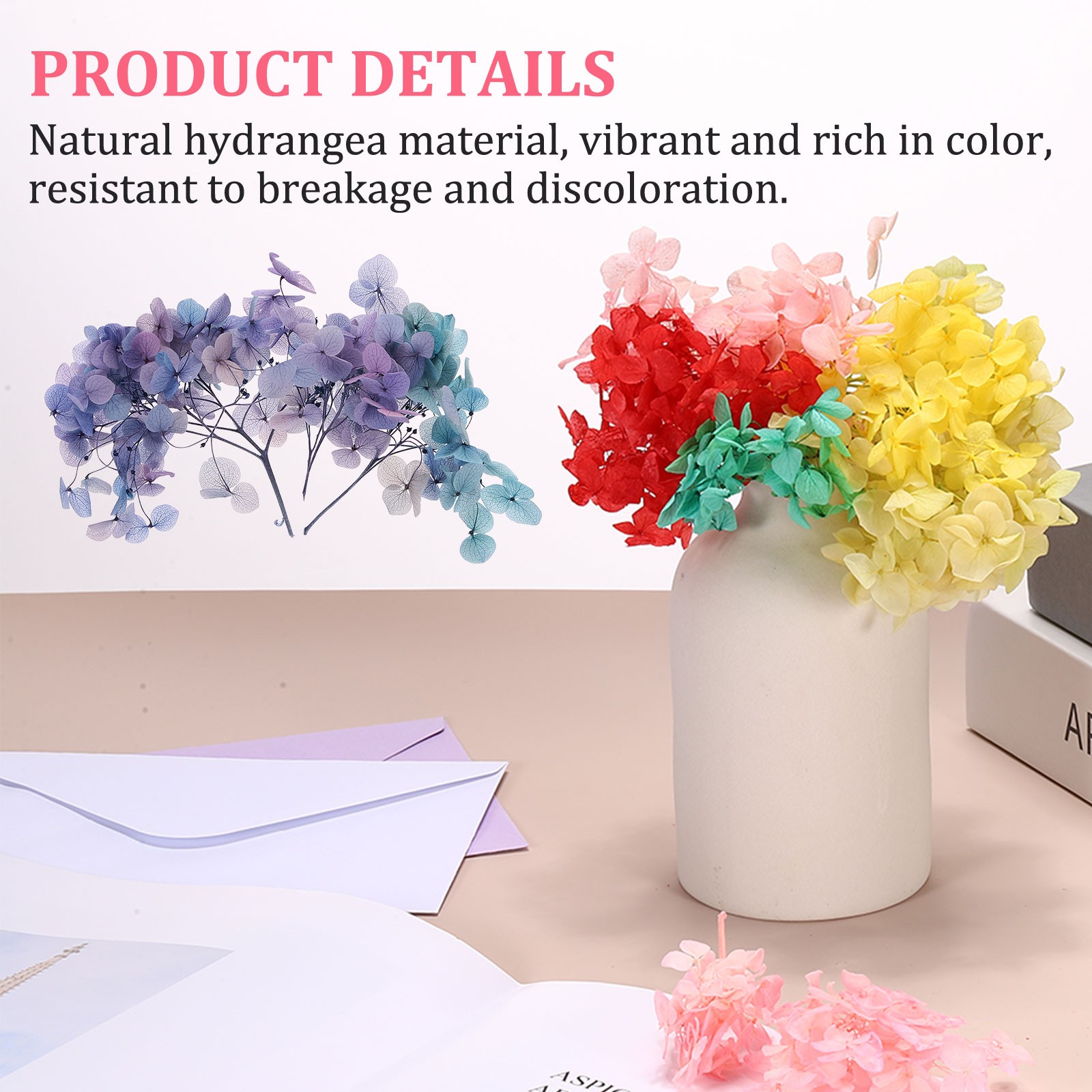 10g Mini Dried Hydrangea Flower Pressed Flower Gradient Light Blue Purple