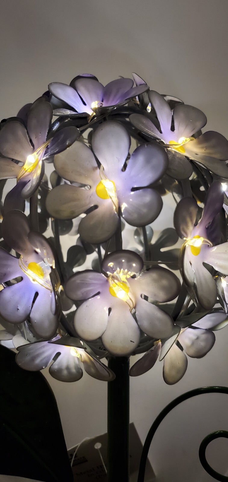 LED Lighted Metal Hydrangea in Jar with fairy light, Ultimate in.. Purple Q9