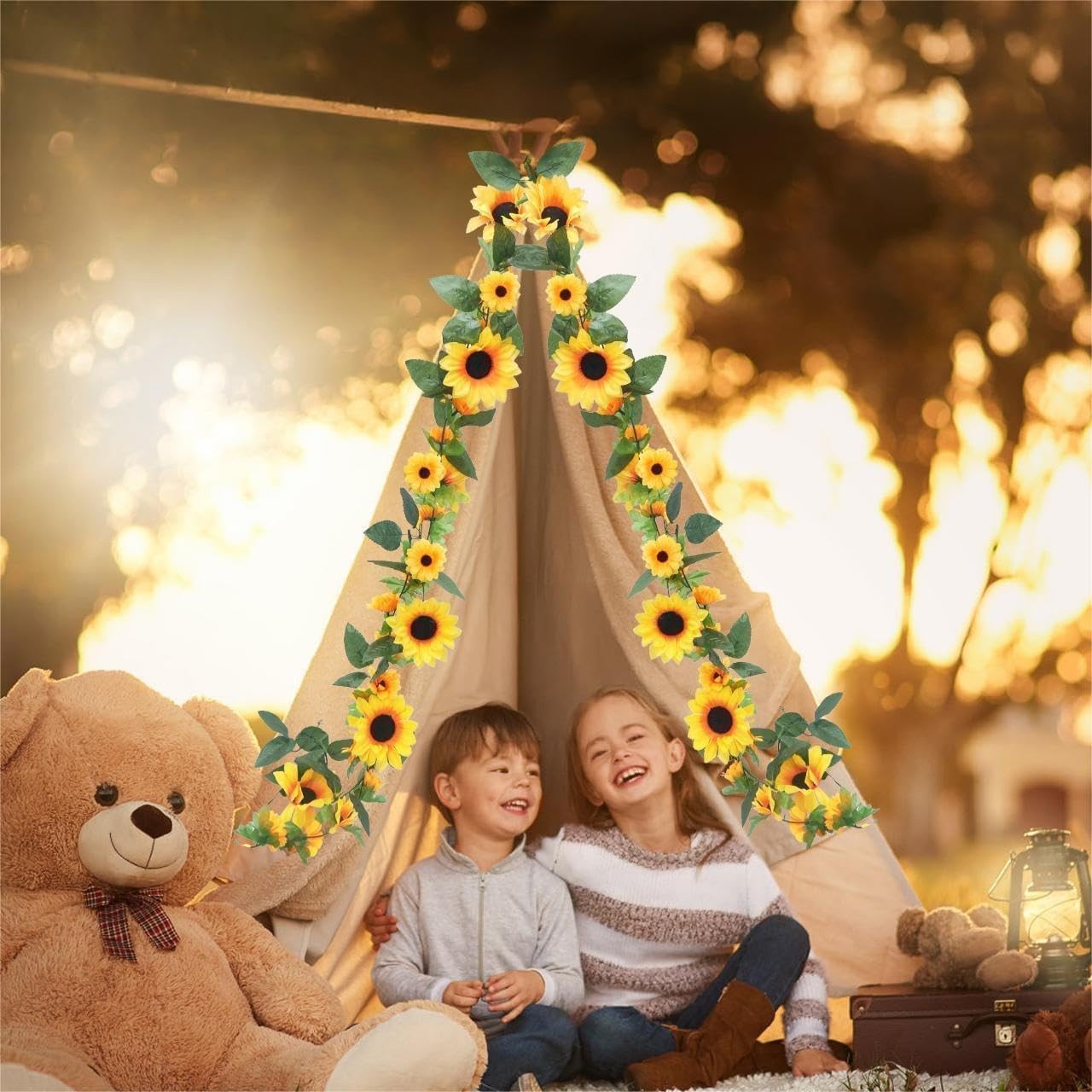 6 Pack Artificial Sunflower Garland 7.22ft Silk Sunflower Vines Artificial Flowe