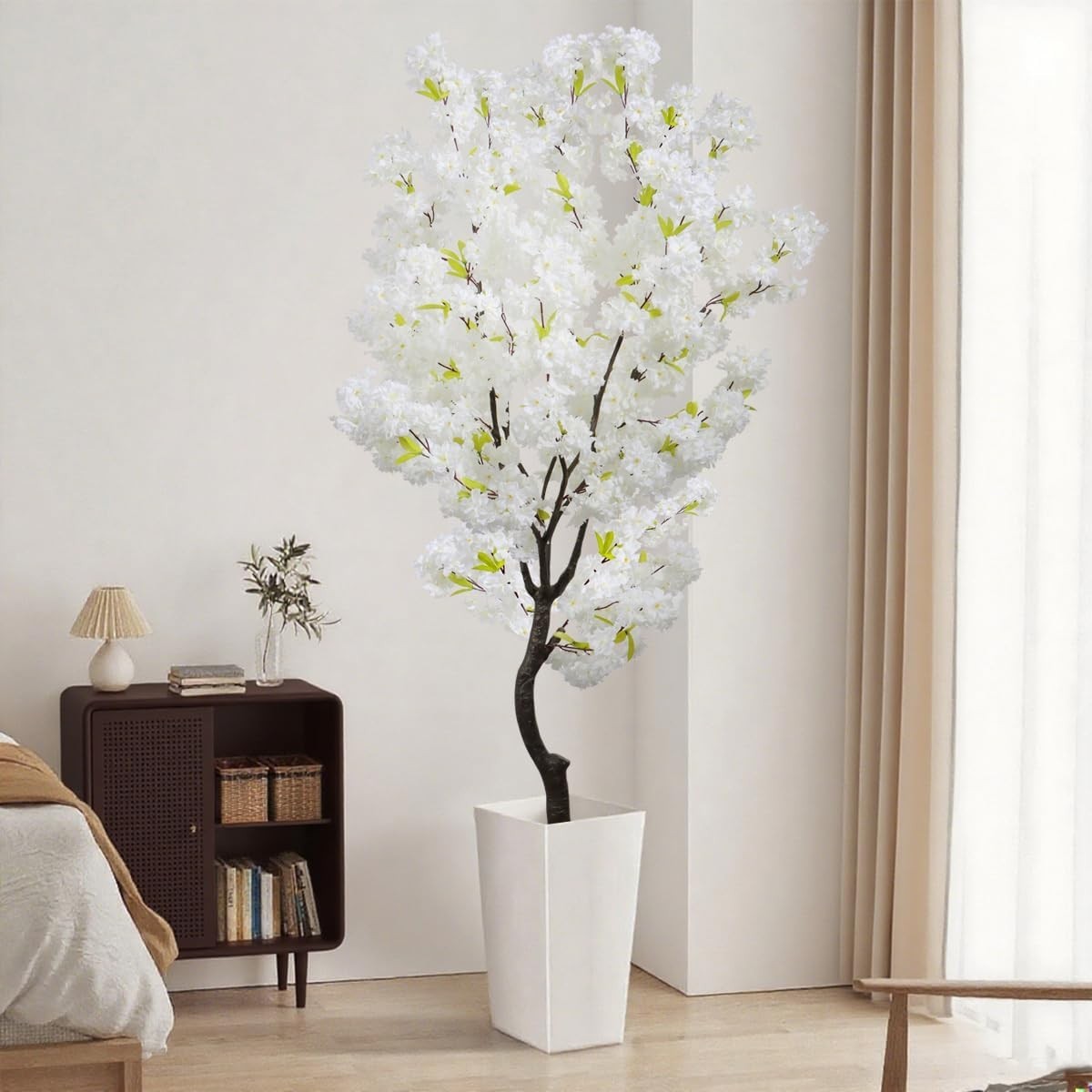 Artificial White Cherry Blossom Tree Fake Tree Cherry Blossom Decor Fake Flowers