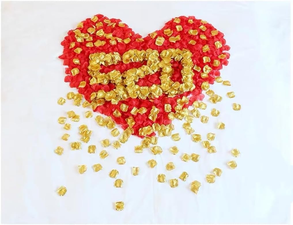 500 PCS Gold Artificial Silk Rose Flower Petals Wedding Anniversary Decor