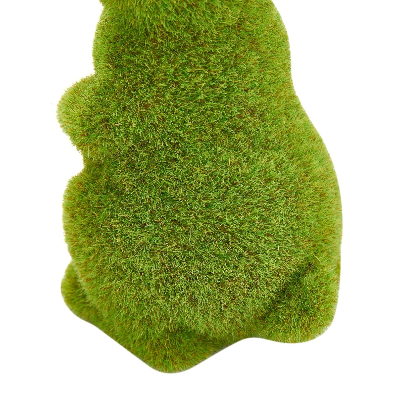 Easter Bunny Decorative Ornament Artificial Green Moss Rabbit 9.5 In Stand
