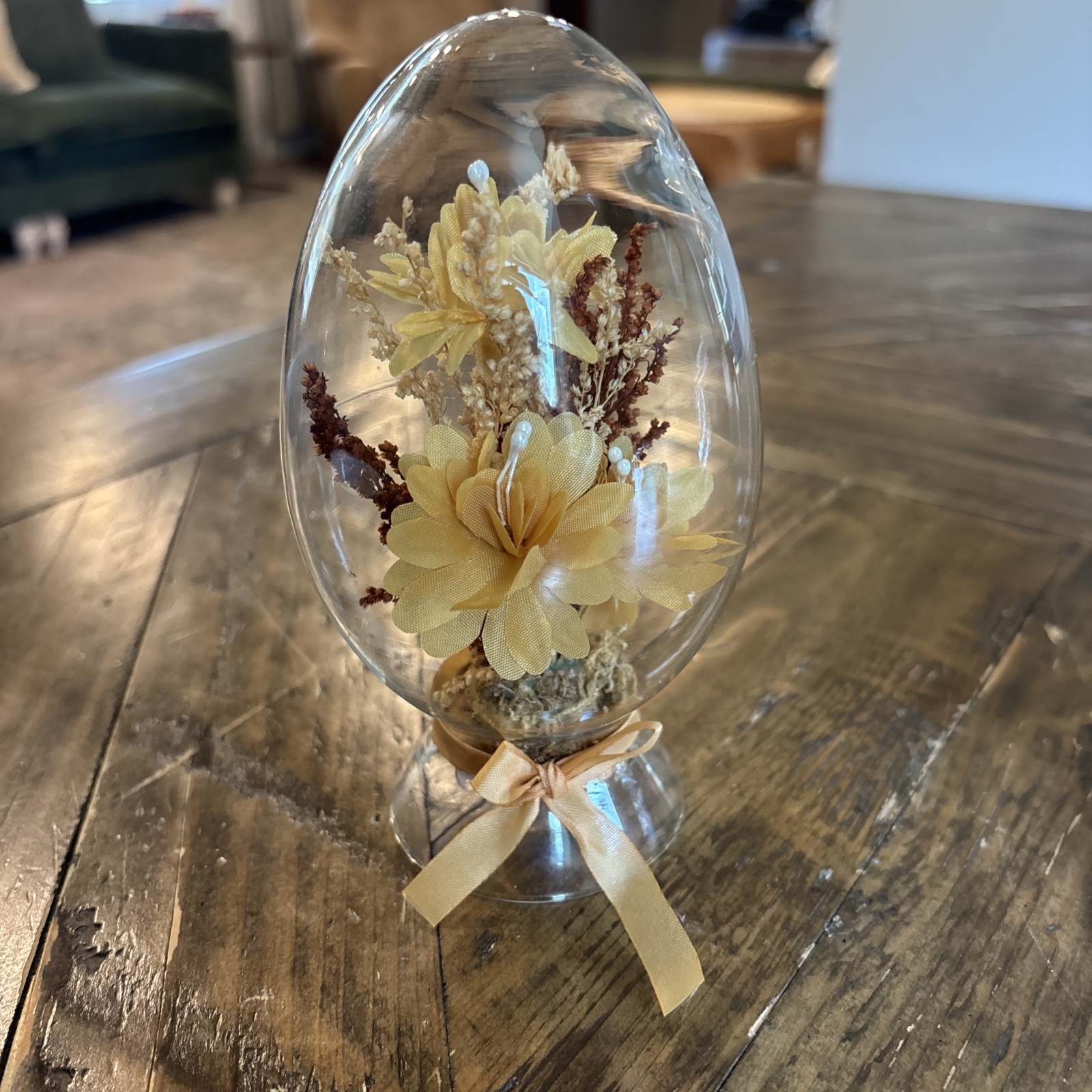 Vintage Dried Flowers Glass Bulb Cork Base